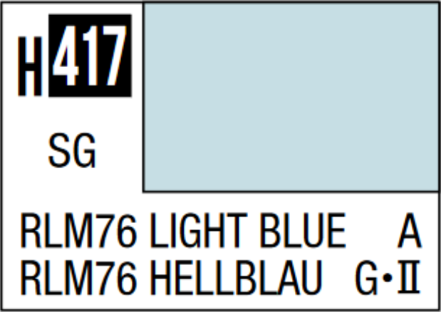  Mr Hobby Aqueous Hobby Colour 10ml 417 RLM76 Light Blue Semi Gloss Acrylic Paint 