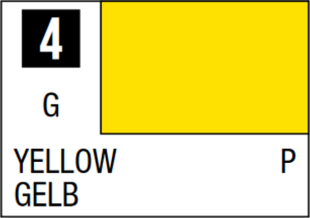  Mr Hobby Mr Colour 10ml 004 Yellow Gloss Acrylic Paint 