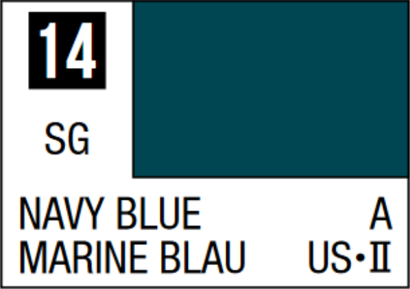  Mr Hobby Mr Colour 10ml 014 Navy Blue Semi Gloss Acrylic Paint 