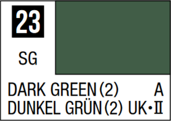 Mr Hobby Mr Colour 10ml 023 Dark Green 2 Semi Gloss Acrylic Paint 