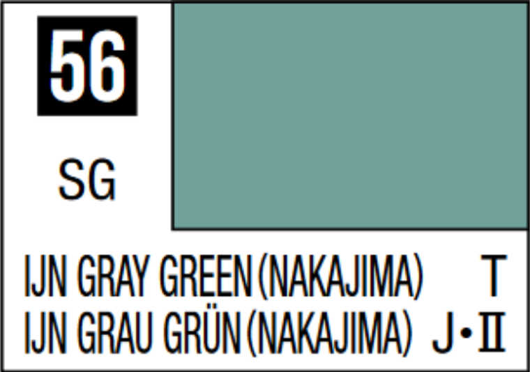  Mr Hobby Mr Colour 10ml 056 IJN Gray Green Nakajima Semi Gloss Acrylic Paint 