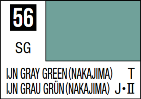  Mr Hobby Mr Colour 10ml 056 IJN Gray Green Nakajima Semi Gloss Acrylic Paint 