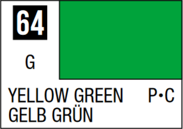  Mr Hobby Mr Colour 10ml 064 Yellow Green Gloss Acrylic Paint 