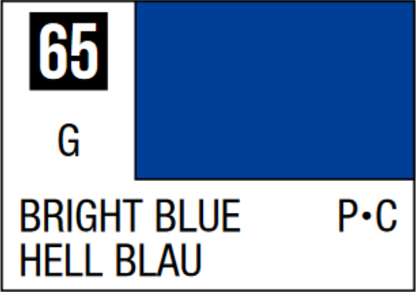  Mr Hobby Mr Colour 10ml 065 Bright Blue Gloss Acrylic Paint 