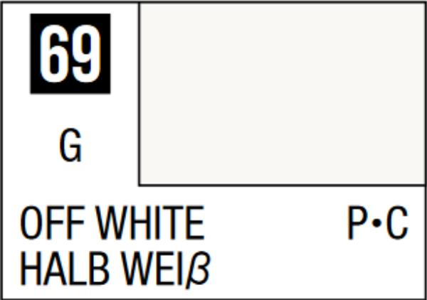 Mr Hobby Mr Colour 10ml 069 Off White Gloss Acrylic Paint 