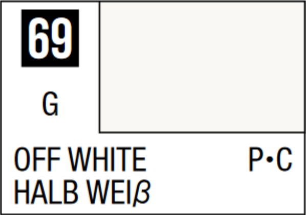  Mr Hobby Mr Colour 10ml 069 Off White Gloss Acrylic Paint 