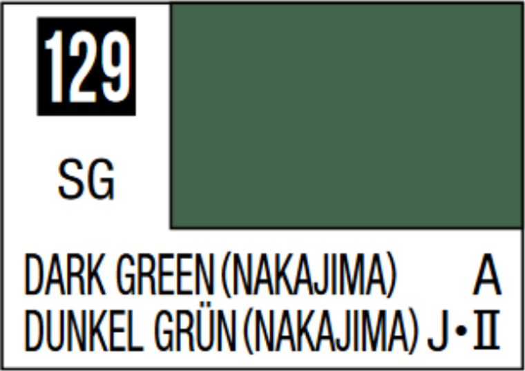 Mr Hobby Mr Colour 10ml 129 Dark Green Nakajima Semi Gloss Acrylic Paint 