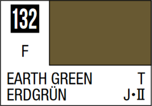 Mr Hobby Mr Colour 10ml 132 Earth Green Semi Gloss Acrylic Paint 