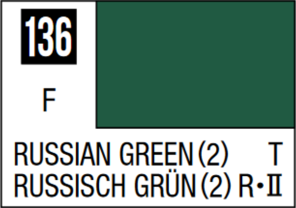  Mr Hobby Mr Colour 10ml 136 Russian Green 2 Semi Gloss Acrylic Paint 