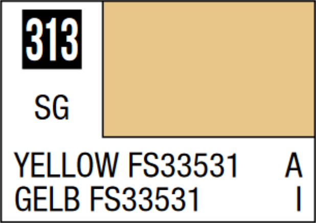  Mr Hobby Mr Colour 10ml 313 Yellow FS33531 Semi Gloss Acrylic Paint 