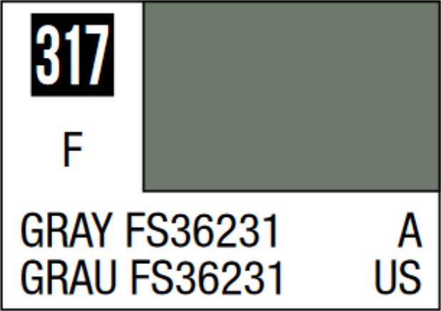  Mr Hobby Mr Colour 10ml 317 Gray FS36231 Matt Acrylic Paint 