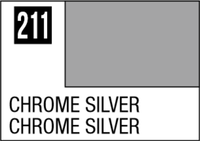  Mr Hobby Mr Metal Colour 10ml 211 Chrome Silver Metallic Acrylic Paint 