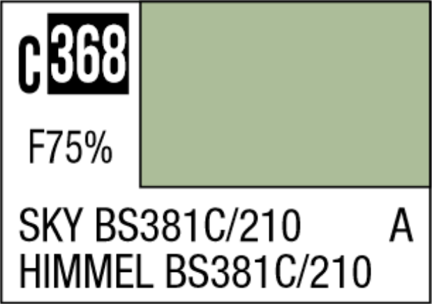  Mr Hobby Mr Colour 10ml 368 Sky BS381C/BS210 Semi Gloss Acrylic Paint 