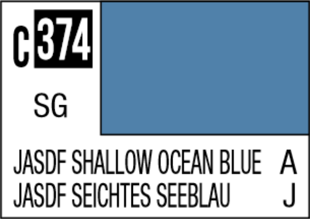  Mr Hobby Mr Colour 10ml 374 JASDF Shallow Ocean Blue Semi Gloss Acrylic Paint 