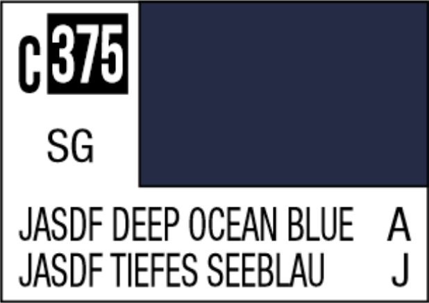  Mr Hobby Mr Colour 10ml 375 JASDF Deep Ocean Blue Semi Gloss Acrylic Paint 
