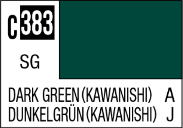  Mr Hobby Mr Colour 10ml 383 Dark Green Kawanishi Semi Gloss Acrylic Paint 