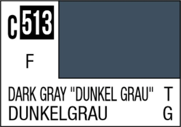  Mr Hobby Mr Colour 10ml 513 Dark Gray Dunkelgrau Matt Acrylic Paint 