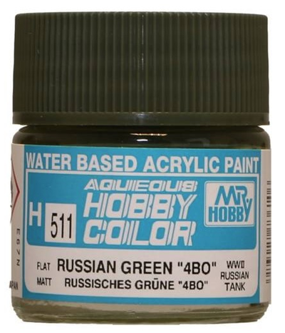  Mr Hobby Aqueous Hobby Colour 10ml 511 Russian Green 4BO Matt Acrylic Paint 