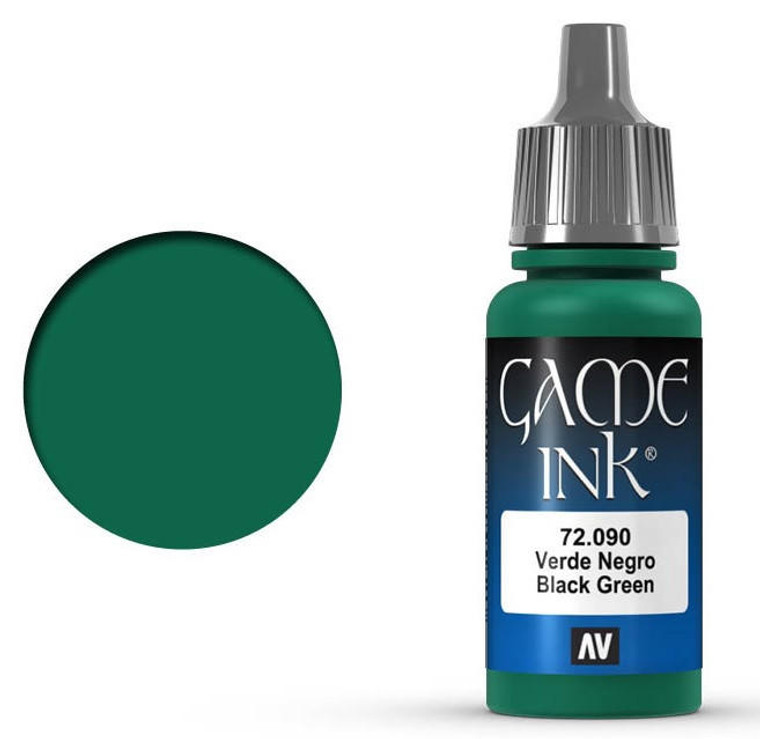  Vallejo 17ml Game Color Ink Black Green 