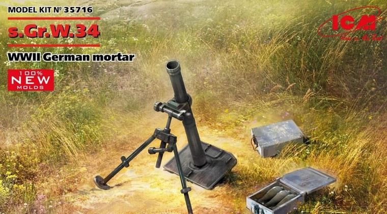 Icm ICM 1/35 s.Gr.W.34 WWII German Mortar Model Kit 