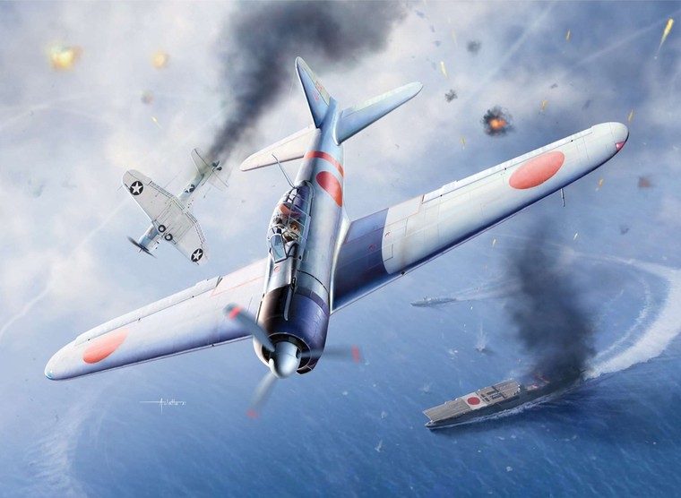  Academy 1/48 Mitsubishi A6M2b Zero Fighter Model 21 Battle of Midway 