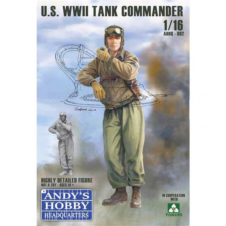 Andy’s Hobby Headquarters Andy's Hobby Headquarters 1/16 US Army Tank Commander Model Kit 