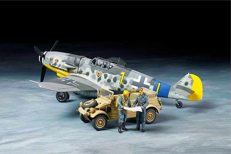  Tamiya 1/48 Messerschmitt Bf 109-G6 with Kubelwagen 82 Model Kit 