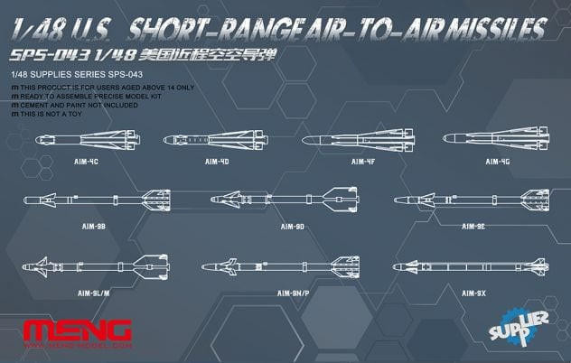  Meng Models 1/48 US Short-Range Air-to-Air Weapons Set Model Kit 