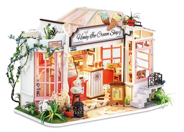  Rolife Honey Ice-cream Shop Wooden Diorama Kit 