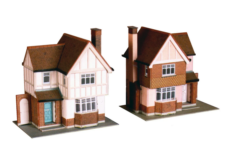  Superquick 1/76 Two Detatched Houses Card Building Kit 