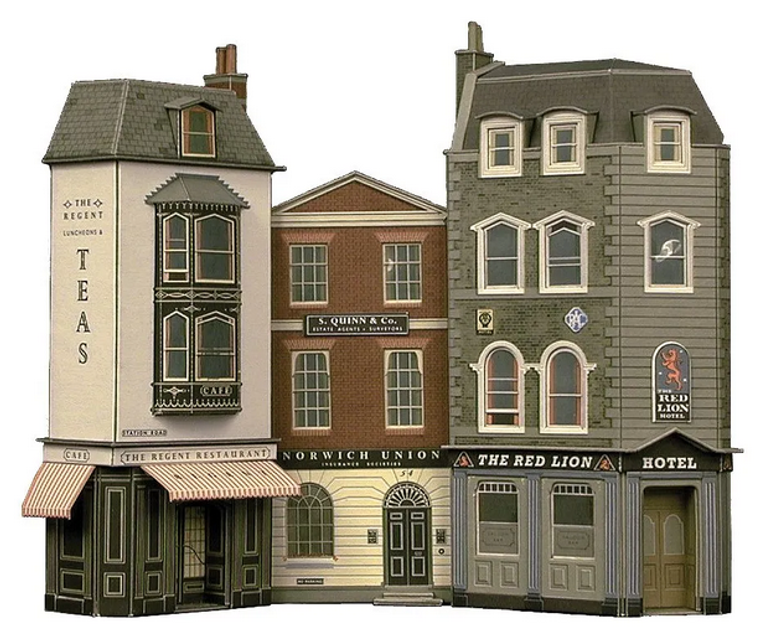  Superquick 1/76 Low Relief Hotel, Offices & Restaurant Card Building Kit 