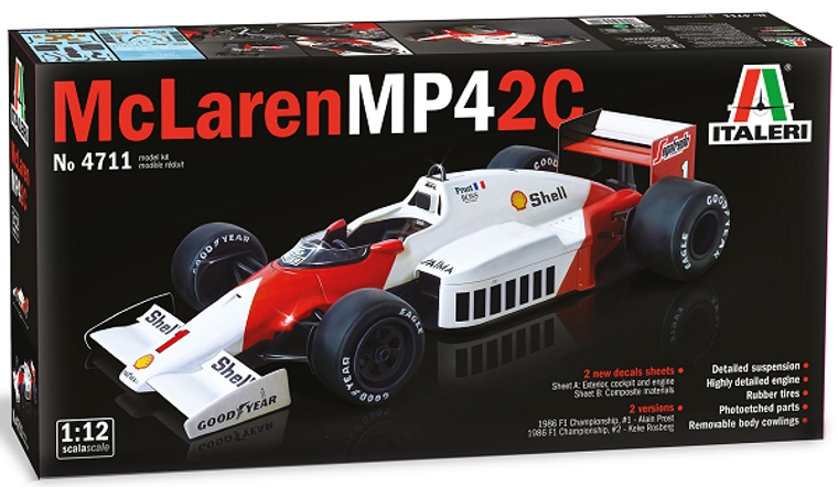  Italeri 1/12 McLaren MP4/C2 Prost Rosberg Model Kit 