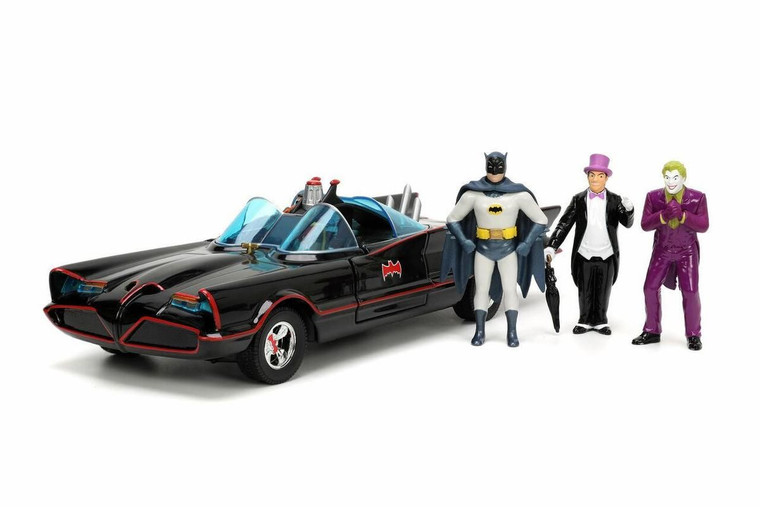  Jada 1/24 1966 Batmobile with Figures Diecast Model 