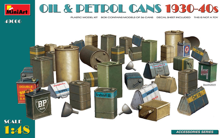  MiniArt 1/48 Oil & Petrol Cans 1930-40's Model Kit 