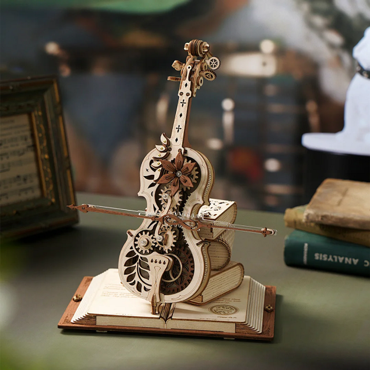 Rokr Magic Cello Mechanical Music Box 3D Wooden Model Kit Wonderland Models AMK63 £39.99 Rokr Magic Cello Mechanical Music Box 3D Wooden Model Kit Wonderland Models AMK63 £39.99