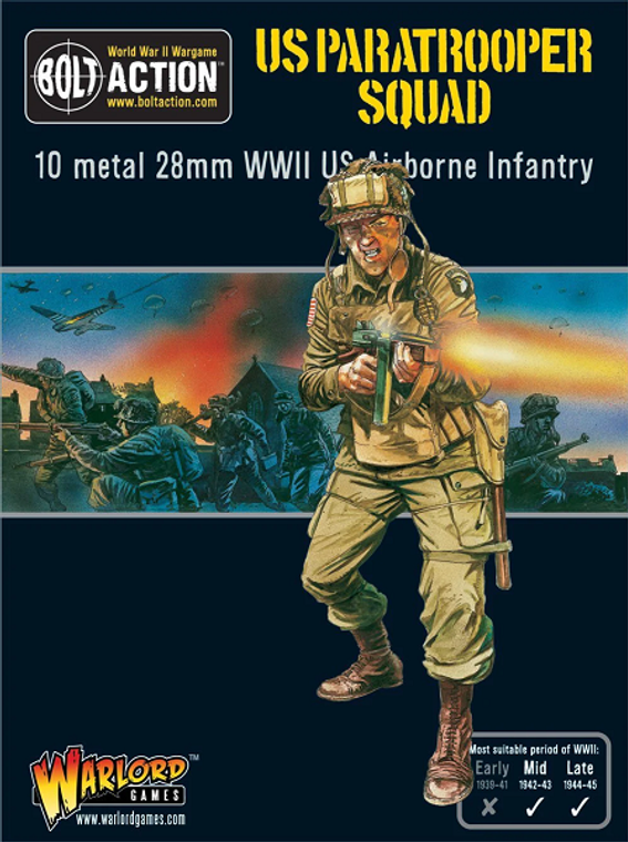  Warlord Games 28mm Bolt Action US Paratrooper Squad 1942-1945 