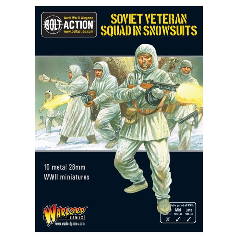  Warlord Games 28mm Bolt Action Soviet Veteran Squad in Snowsuits 