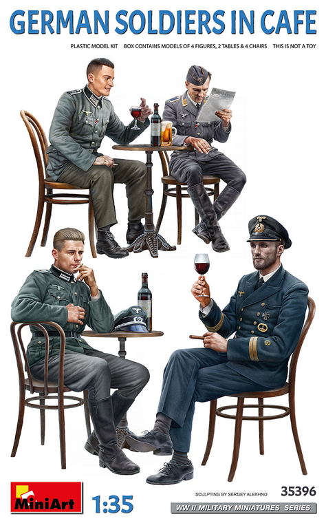  MiniArt 1/35 German Soldiers in Cafe Model Figures 