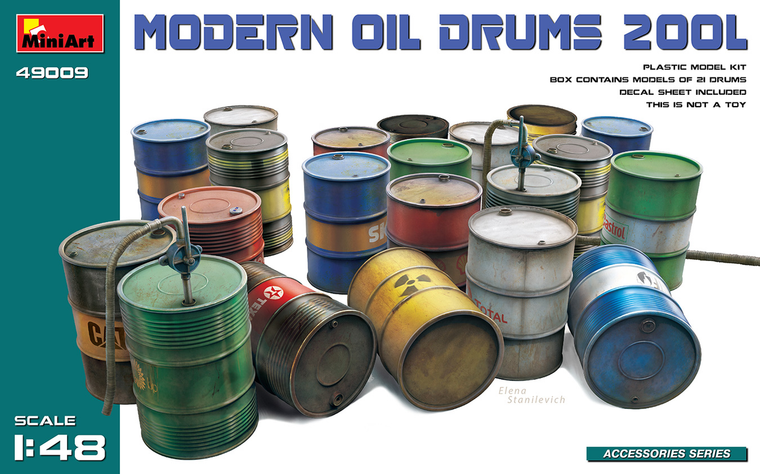  MiniArt 1/48 Modern Oil Drums 200l 