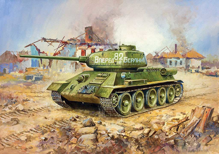  Zvezda 1/100 T-34/85 Tank Model Kit 