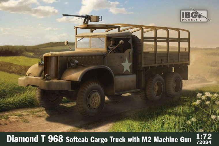  IBG Models 1/72 Diamond T 968 soft cab cargo truck with M2 MG Model Kit 
