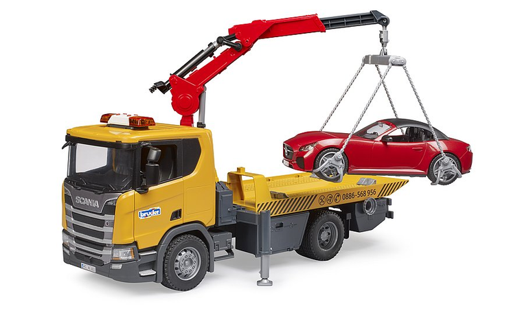  Bruder Scania Super 560R Tow Truck with Roadster 
