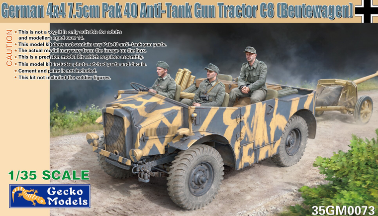  Gecko Models 1/35 Morris 4x4 7.5cm Pak 40 Anti-Tank Gun Tractor C8 (Beutewagen) 