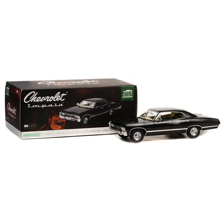  Greenlight 1/18 1967 Chevrolet Impala Sport Sedan Tuxedo Black 