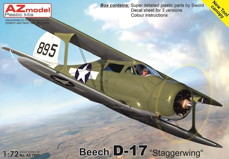  AZ Model 1/72 Beechcraft Beech D-17 Staggerwing 