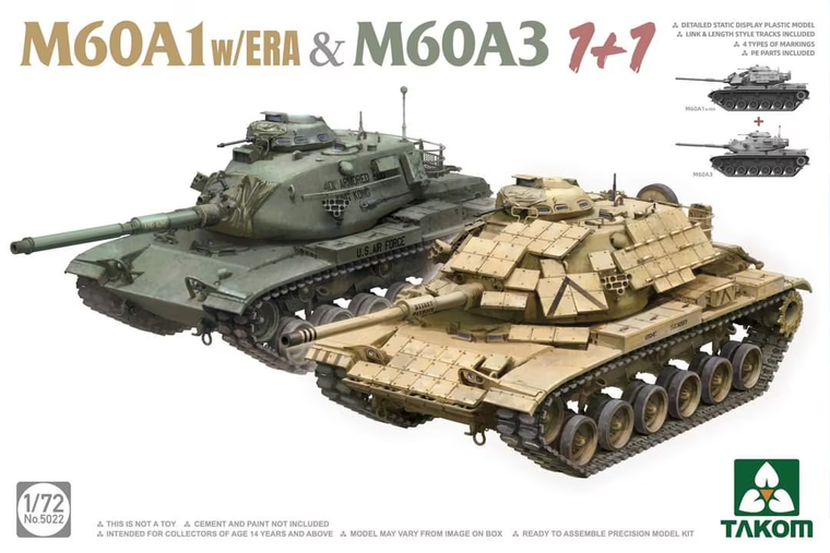  Takom 1/72 M60A1 with ERA and M60A3 