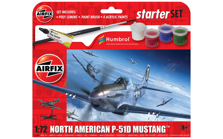  Airfix 1/72 North American P-51D Mustang Starter Set 
