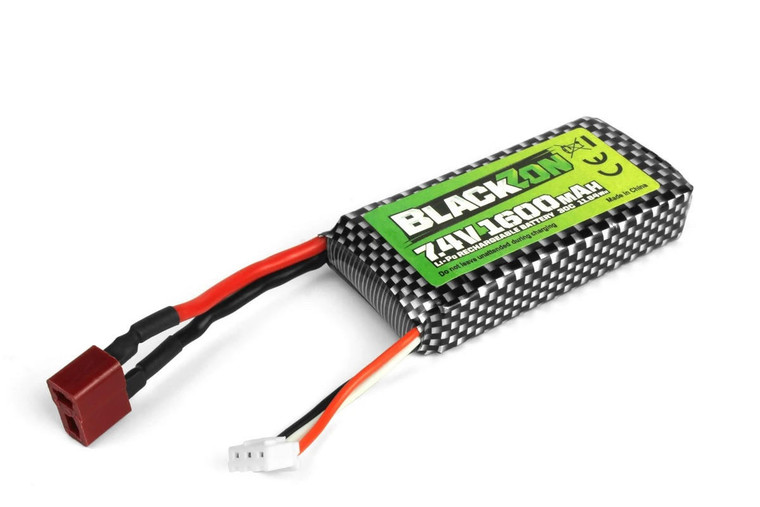  BlackZon Battery Pack LiPo 7.4V, 1600mAh, T-Plug (Deans) 