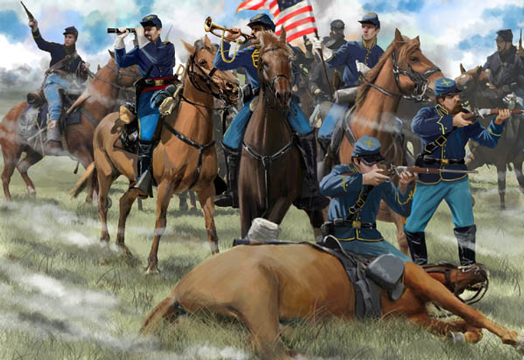  Strelets 1/72 American Civil War Union Cavalry Skirmishing Gettysburg 