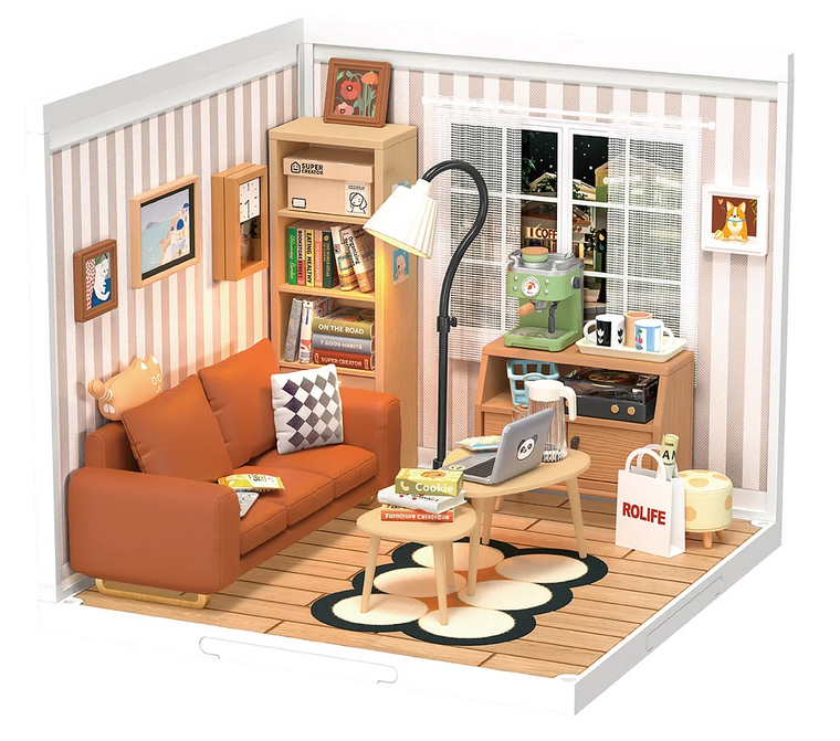  Rolife Cozy Living Lounge Plastic Diorama Kit 